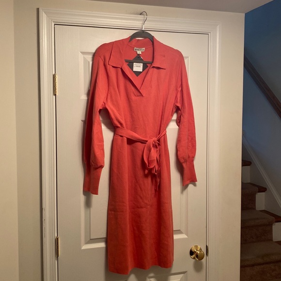 Ava & Viv Dresses & Skirts - Brand New Ava & Viv Coral Long Sleeve Dress with Belt…size X (14W)
